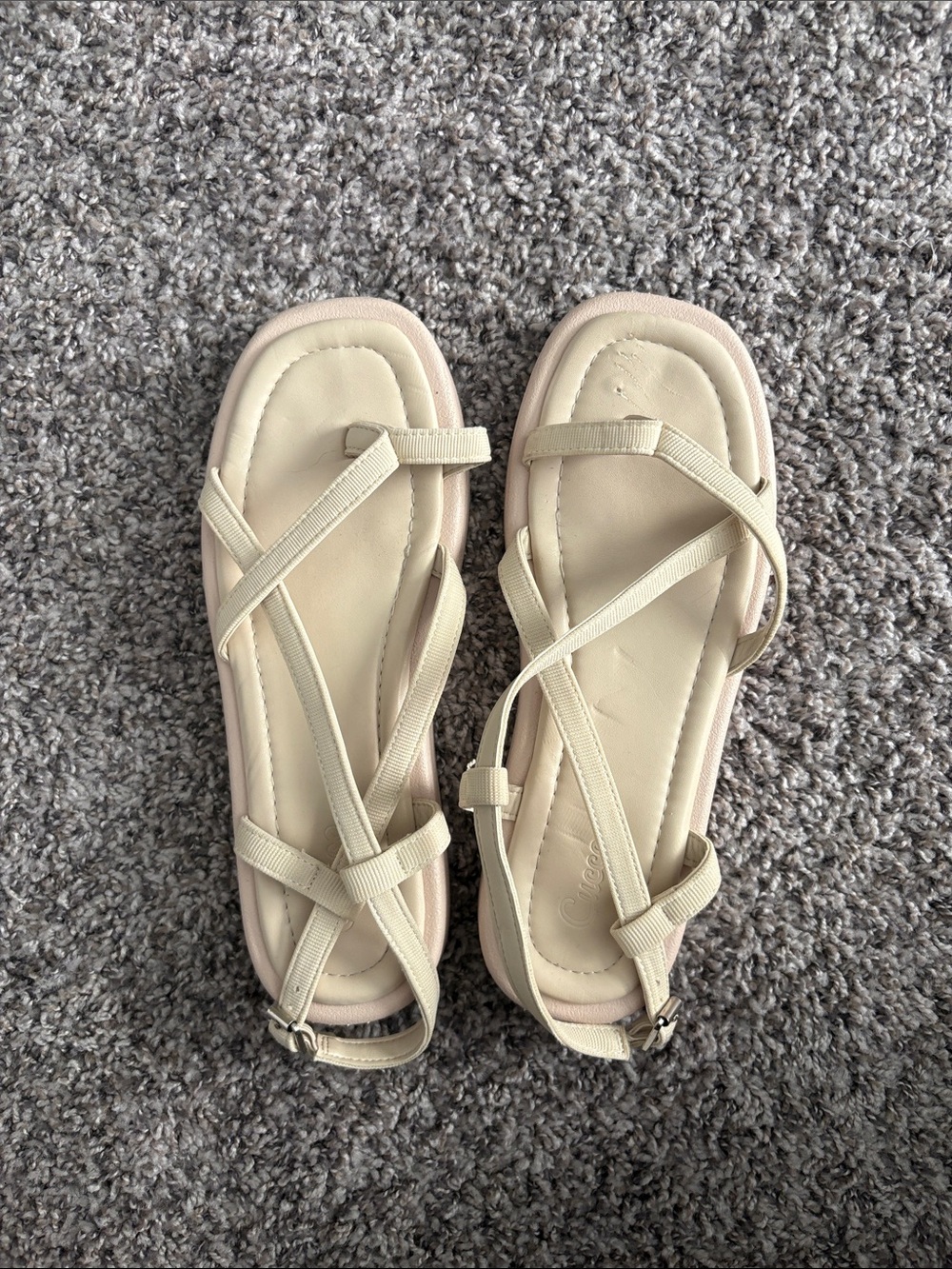 Cream sandals